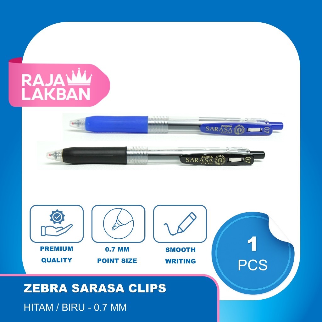 

Pulpen Sarasa Clips Zebra Sarasa / 0.7 mm / Biru/ Hitam - Pcs