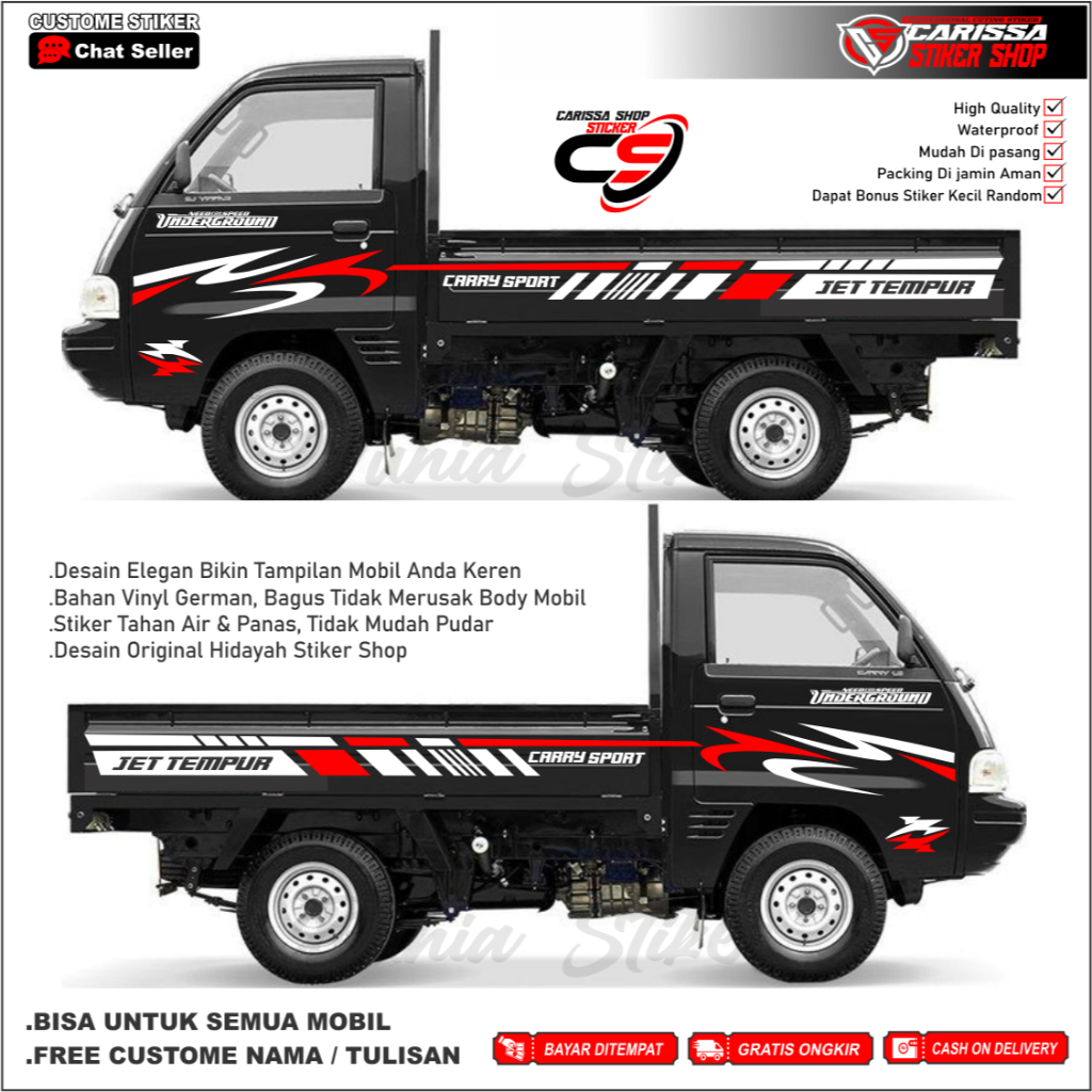 Stiker Cutting Mobil  Jet Tempur Pickup Futura Suzuki Sport Stiker Variasi Mobil Pickup Carry Futura