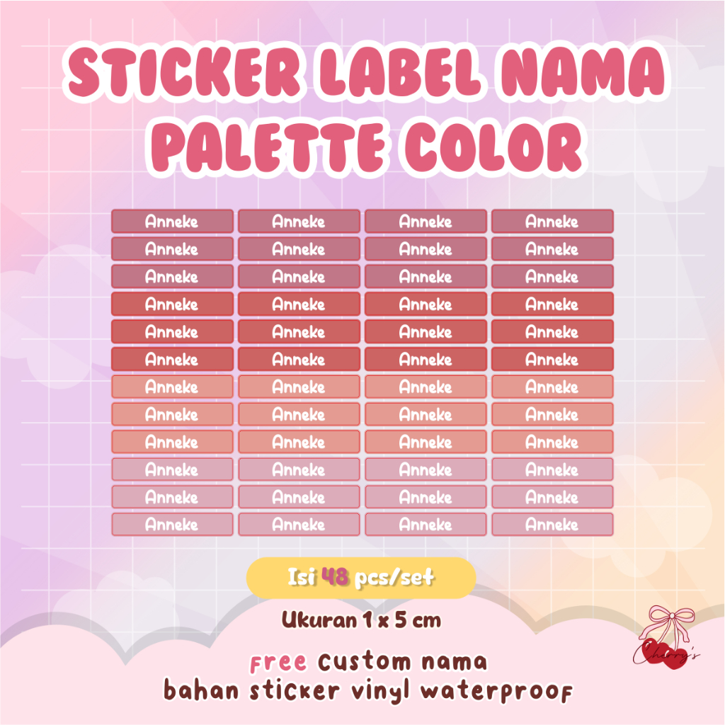 

Sticker Label Nama Custom Sticker Pastel Color Label Nama Anak Waterproof Tahan Air Sticker ATK