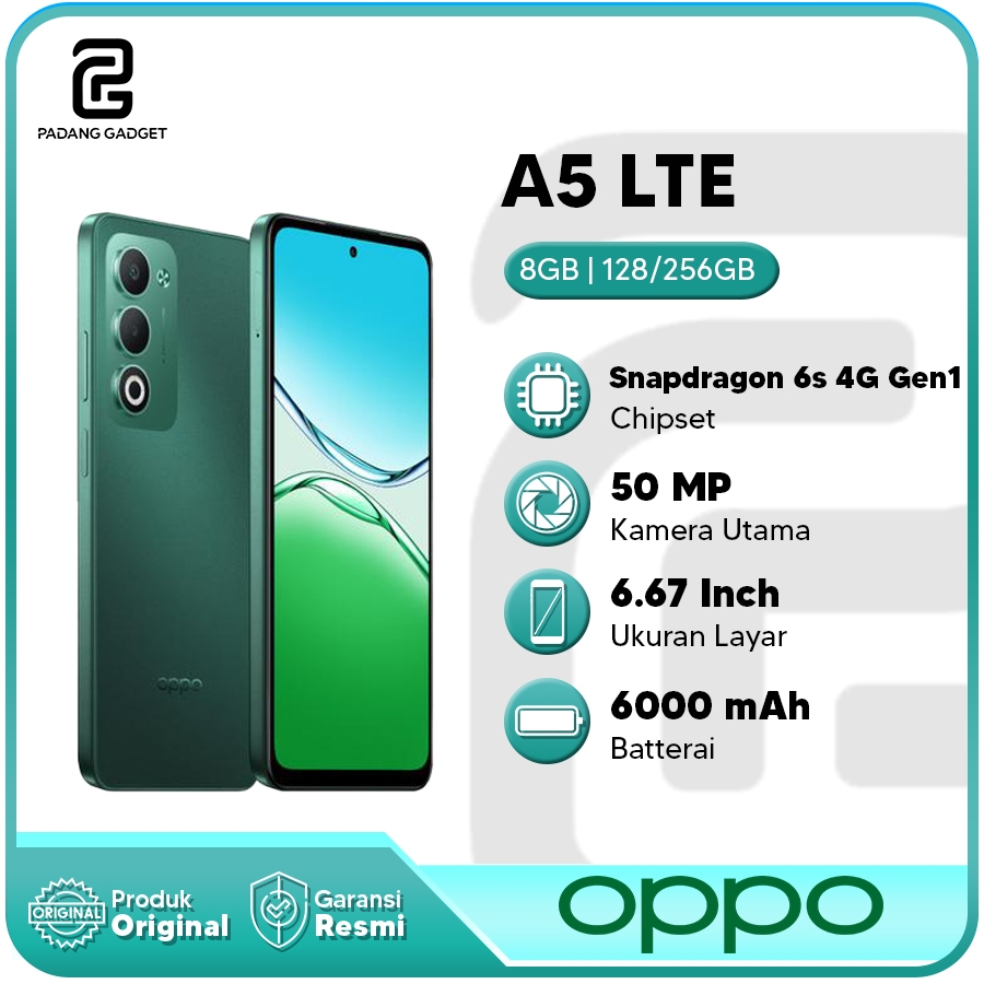 OPPO A5 4G LTE 8/12GB | 8/256GB Hp Android Smartphone Baru Original Garansi Resmi