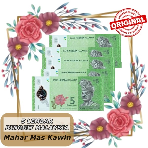 Prewedding Mahar Mas Kawin 5 lembar 5 ringgit polymer malaysia Uang Asli