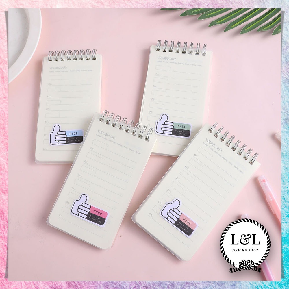 

Buku Harian Vocabulary Lucu Desain Lucu Simple Mini Daily Book Notebook Ring Mini Spiral Buku Catatan Berkualitas