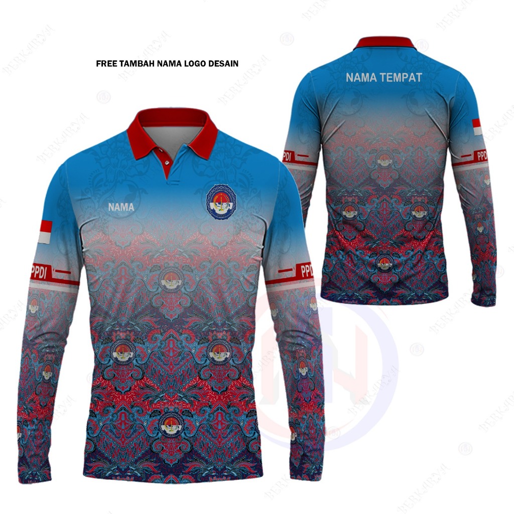 Kaos Polo Pria Jersey BATIK PPDI (PERSATUAN PERANGKAT DESA INDONESIA) BAJU TUNIK BATIK PPDI Printing