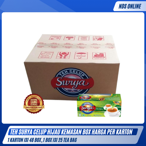 

Teh Celup Surya Hijau 25 Tea Bag | 1 Karton isi 48 Box | Teh Hijau Lembut & Wangi [INSTAN/SAMEDAY]
