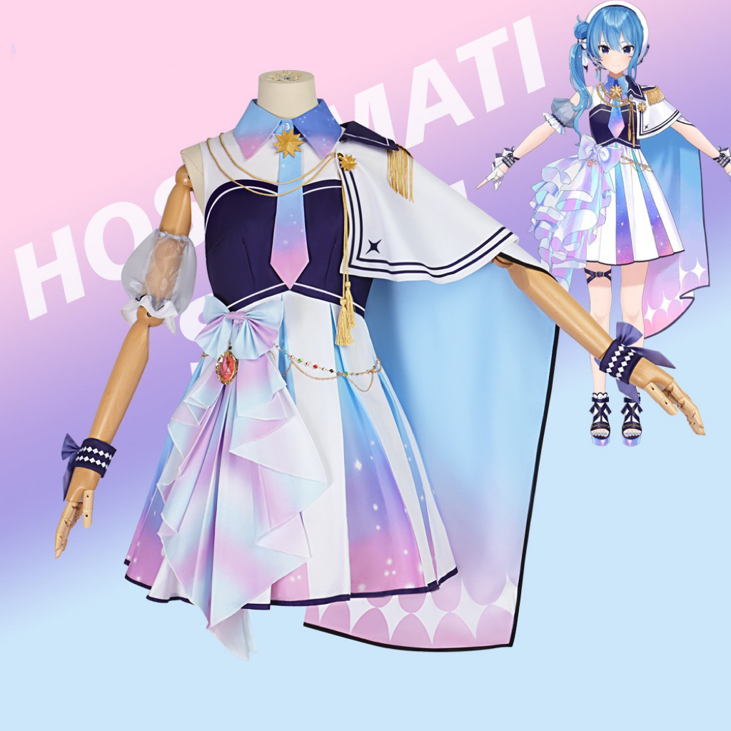 Hololive Hoshimachi Suisei Cosplay Costume Anime Virtual Concert Dress Cloak Women Halloween Carniva