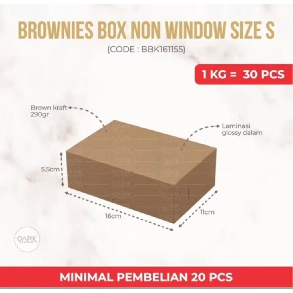 

Brownies Box Non Window S, Kemasan Makanan, Packaging Makanan