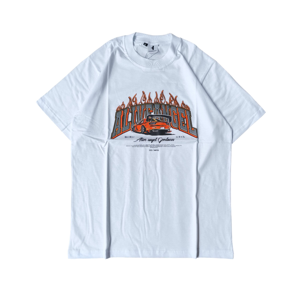 T-SHIRT NASCAR TSHIRT VINTAGE DRIFTING CAR / ALIVE ANGEL / T SHIRT / ANIME / KAOS PUTIH COUPLE / KAO