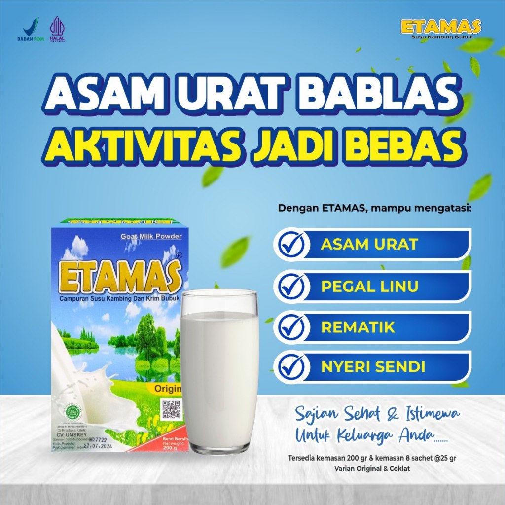 

Susu Kambing Etawa Bubuk Original 200 gram Untuk Kesehatan Tulang Sendi Pernafasan dan Lambung
