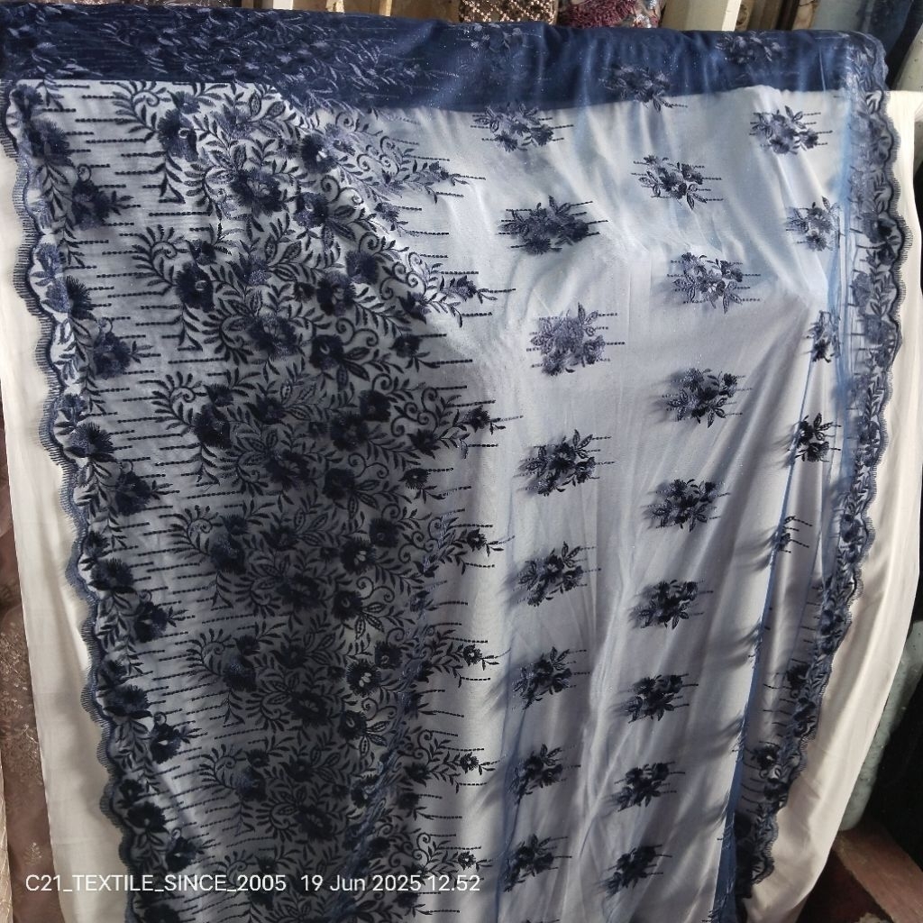 HARGA/0,5 M | KAIN TULE GARDEN | BAHAN TILE GARDEN FLOWER / KAIN TILE AKAR BORDIR  BAHAN TILE KEBAYA