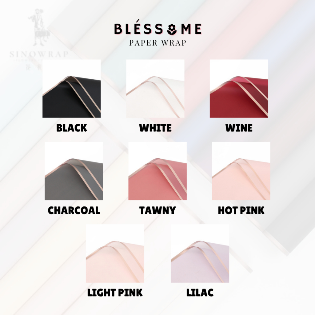 

(20 LEMBAR) Flower Wrapping Paper List Rose Gold / Rose Gold Border Kertas Buket Bunga Florist Cellophane Pembungkus Kertas Hand Bouquet