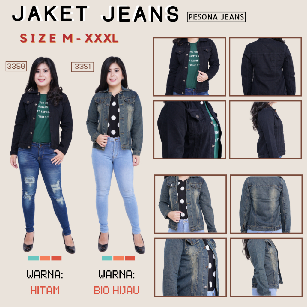 (2 Warna)Jaket Wanita Jaket Denim Jeans Non Stretch Trendy Terlaris By JSK / Jaket Jeans Model Polos
