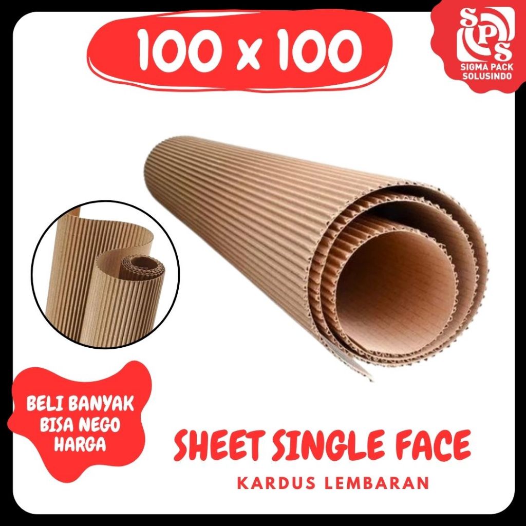 

Sheet Lembaran Single Face 100cm x 100 cm Polos Corrugated 1m x 1m Karton Gelombang Dos Kardus