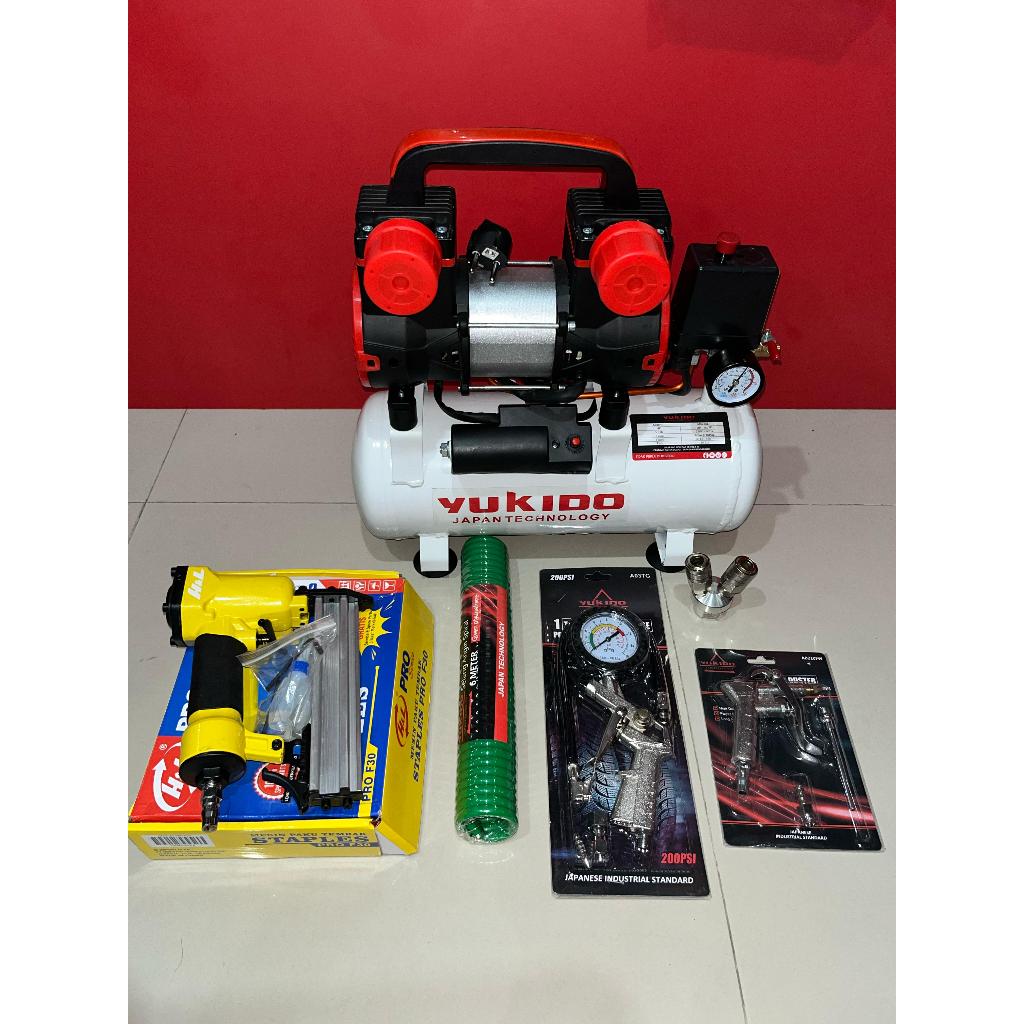 Mesin Kompresor/Compresor Angin Yukido Air Compressor Oiless SILENT Oil Less kompresor Mini Listrik 