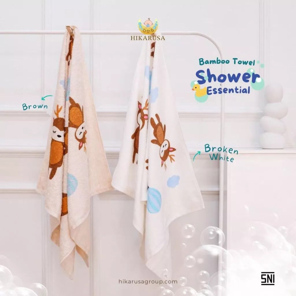 Mycoolcell Hikarusa Bamboo Towel 120Cm X 60Cm - Premium Baby Towel / Handuk Baby Born Halus Lembut /