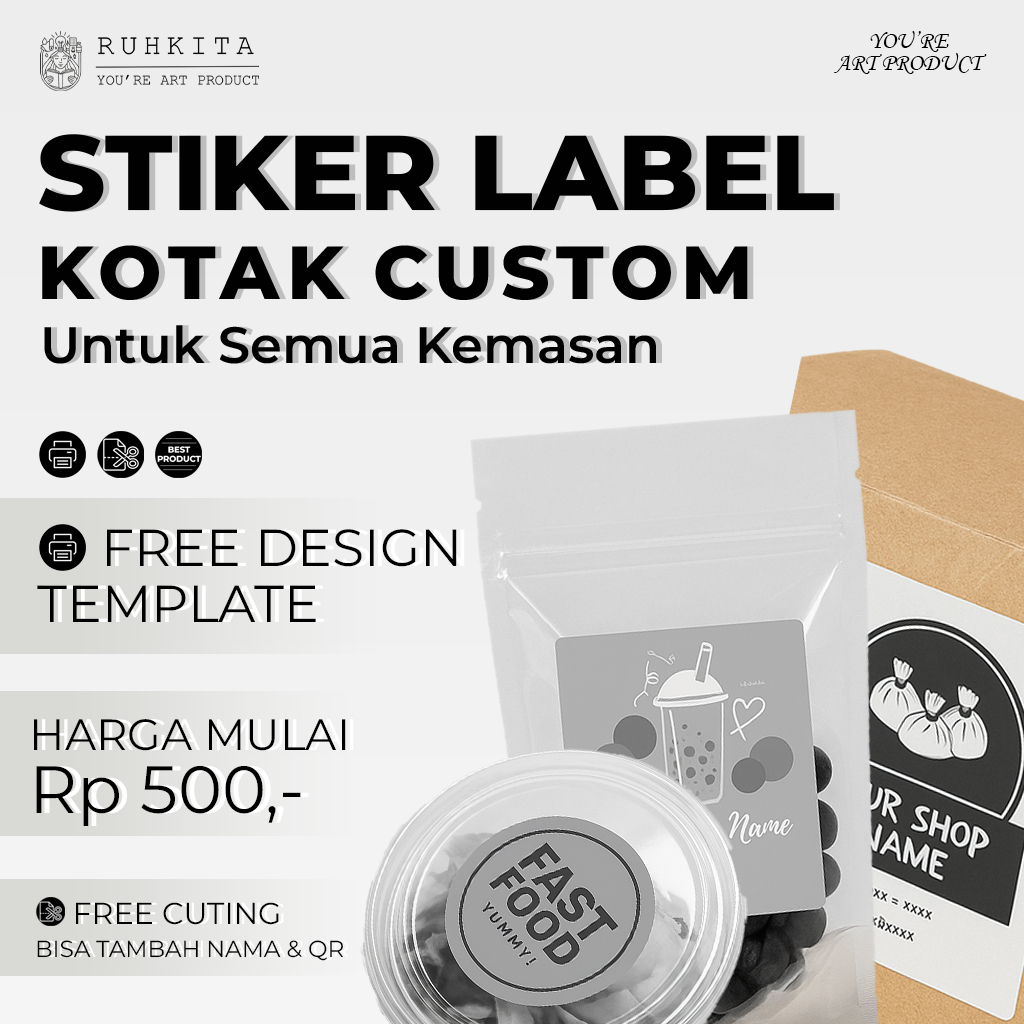 

Stiker Label Kotak Custom Semua Kemasan • Free Desain & Cutting • Harga Mulai Rp 500