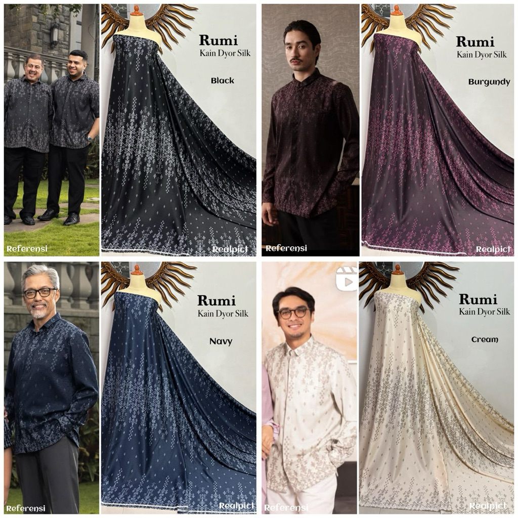 NEW bahan dori silk | COD kain meteran | kain motif rumi | kain sarimbit adem | bahan meteran