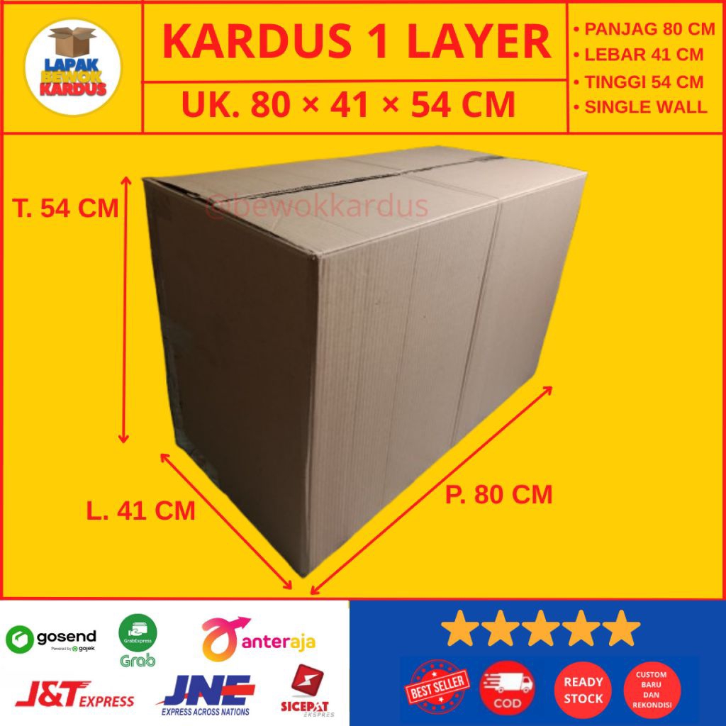 

Kardus Karton Besar 80×41×54 CM 1 Layer Kardus Jumbo Packing Packaging Box Rekondisi