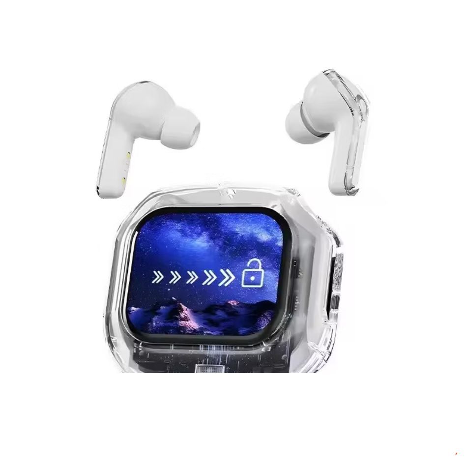 TWS Intelligent Touch Color Screen Wireless Bluetooth 5.4 Earphones Crystal Call Earphones TWS Earbu