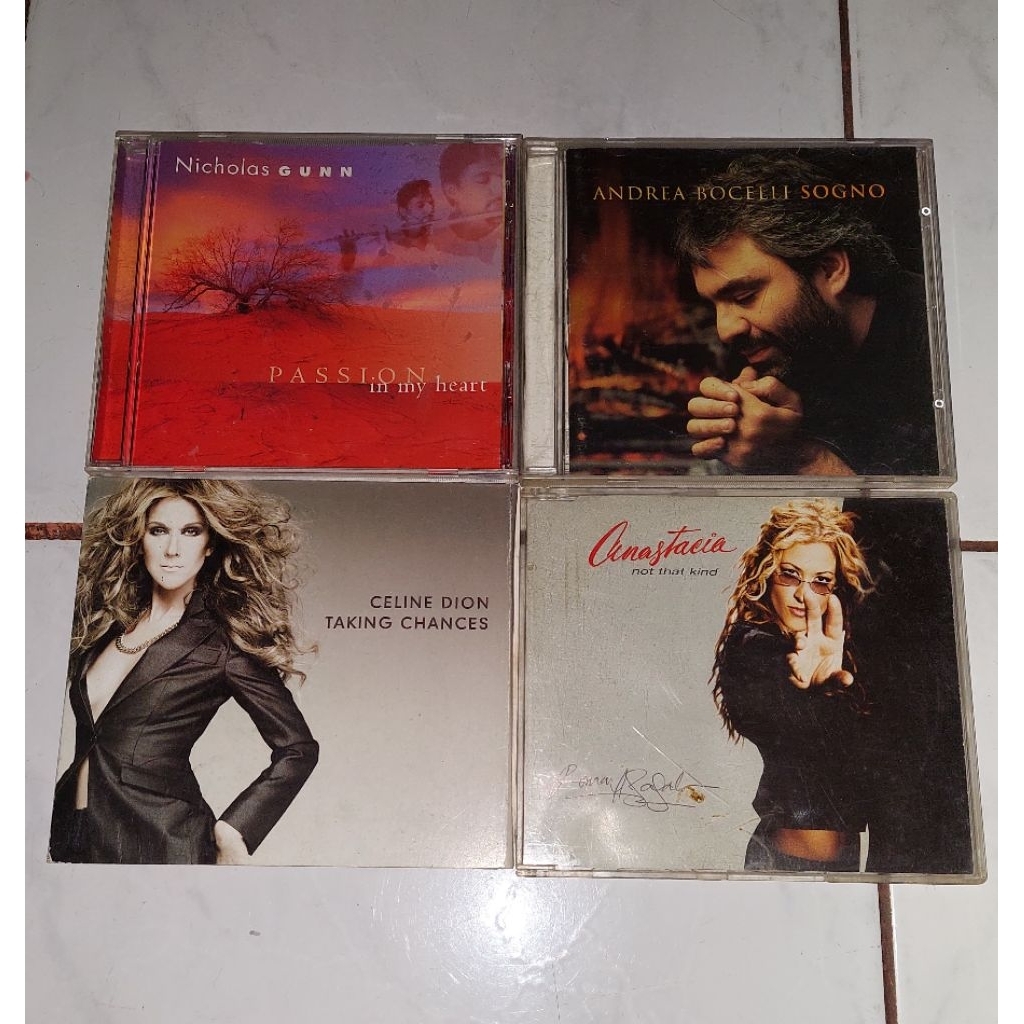cd NICHOLAS GUNN-Passion In My Heart / ANDREA BOCELLI-Sogno / CELINE DION-Taking Chances / ANASTACIA