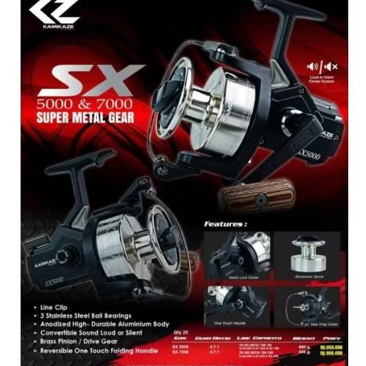 Reel Kamikaze SX 5000/7000 Reel Surf Casting Pasiran