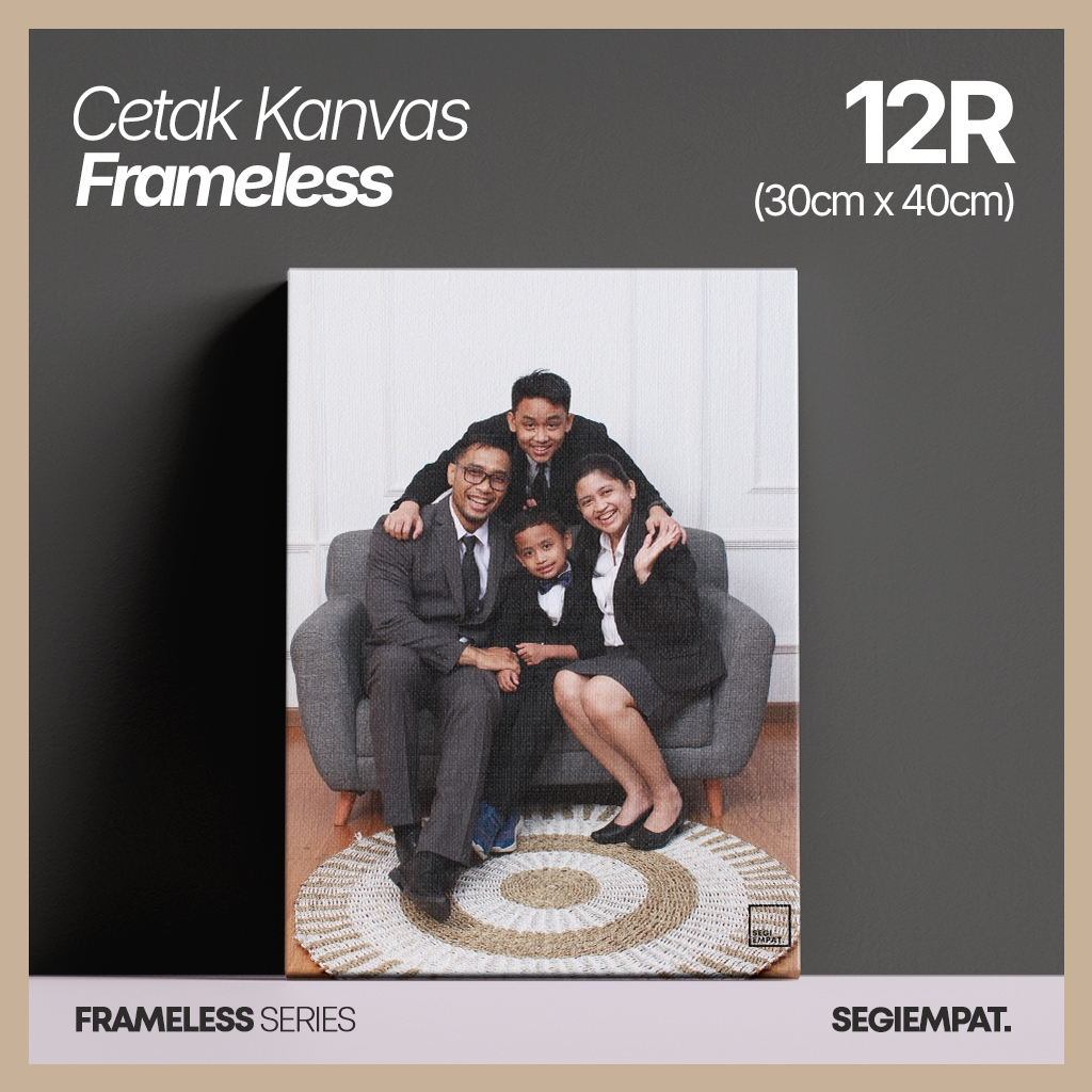 CETAK FOTO KANVAS + SPANRAM / CANVAS FRAMELESS 12R / 30x40cm | segiempat