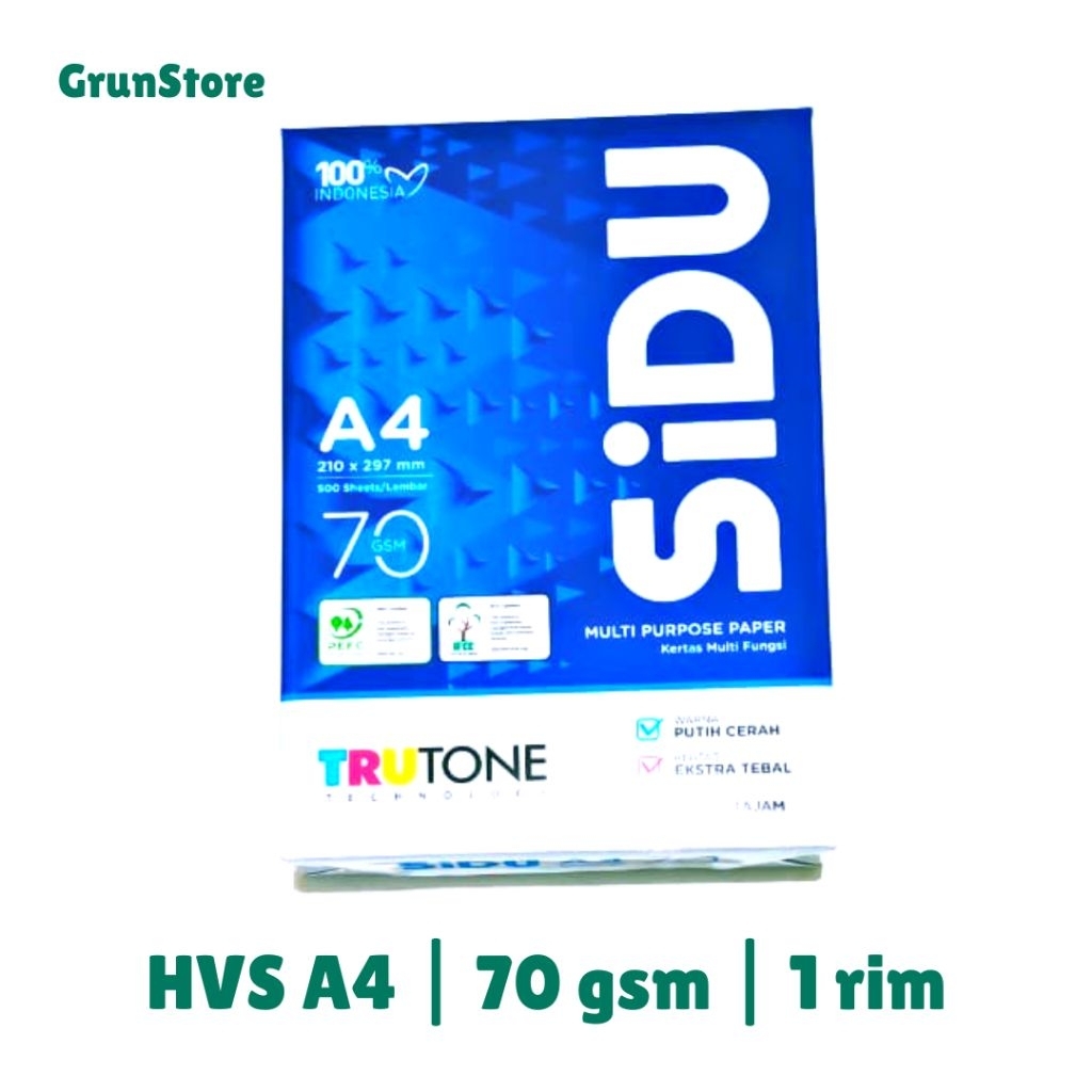 

Kertas HVS Sidu A4 70 gram / HVS Sidu A4 70 1 rim