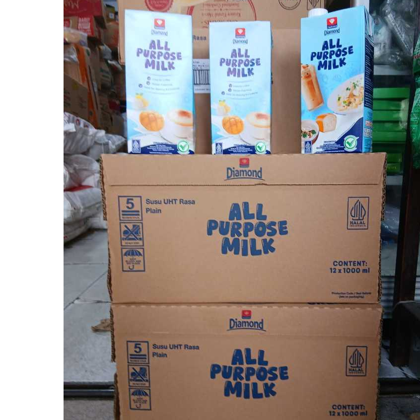 

Susu Diamond ALL PURPOSE 1 Dus/12pack x 1 Liter Diamond Milk UHT