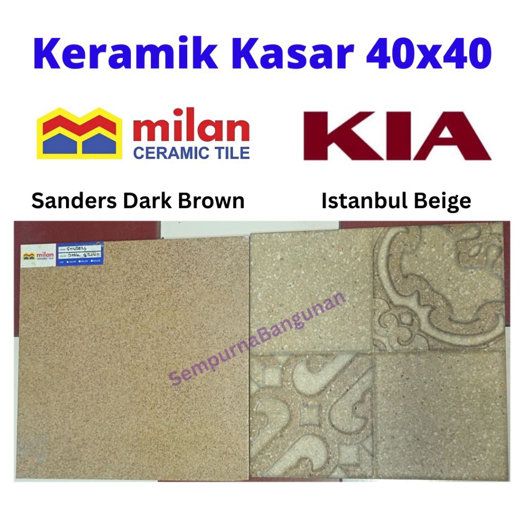 Keramik kramik ubin lantai dinding tembok kasar antislip anti slip indoor outdoor Milan Sanders Dark