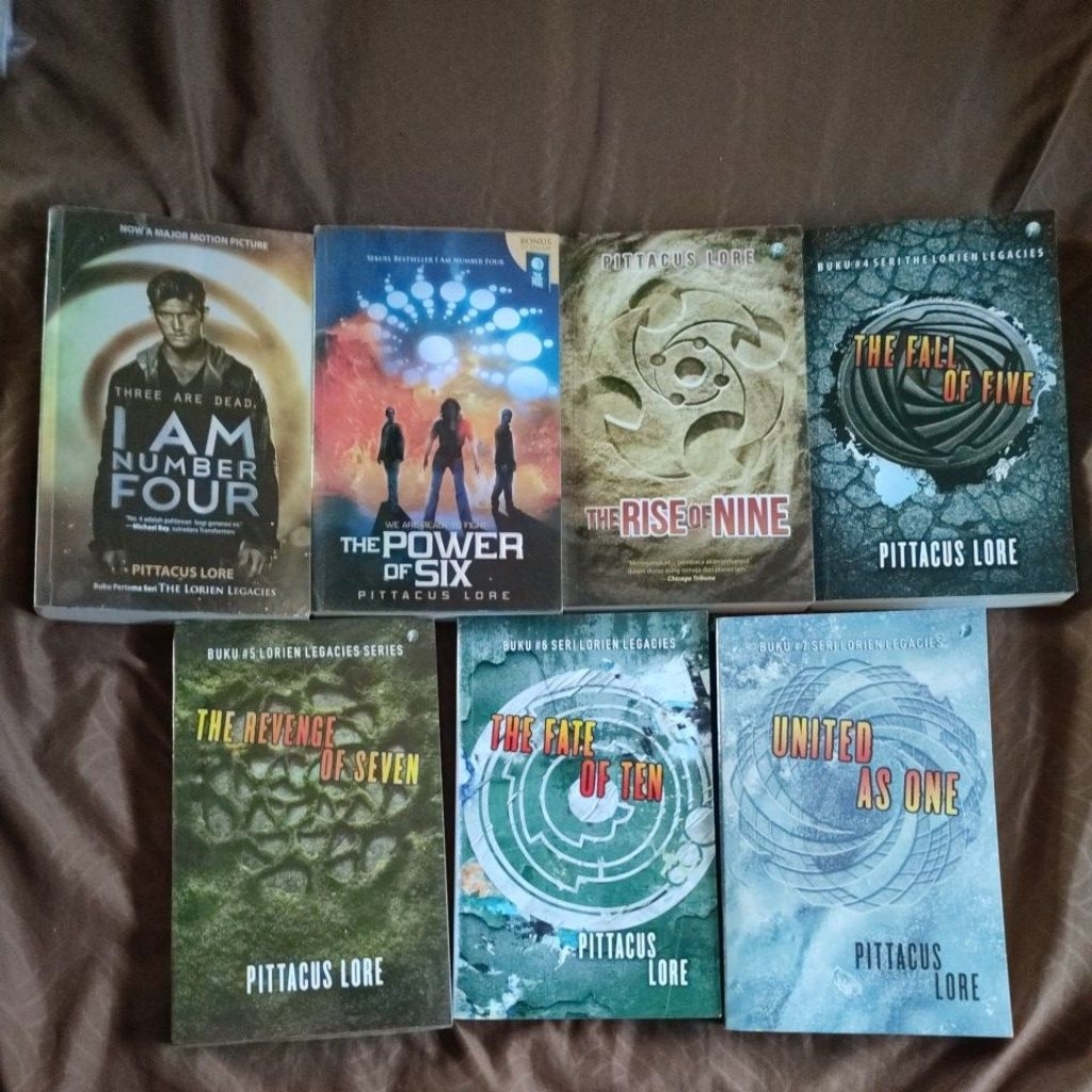 original preloved langka satu set lengkap seri i am number four the power of six the rise of nine th