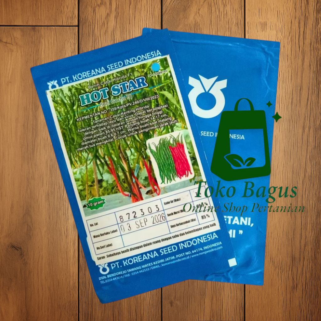 Benih Cabe Hot Star F1 Koreana Seed – Tahan Layu & Virus, Panen 85 HST