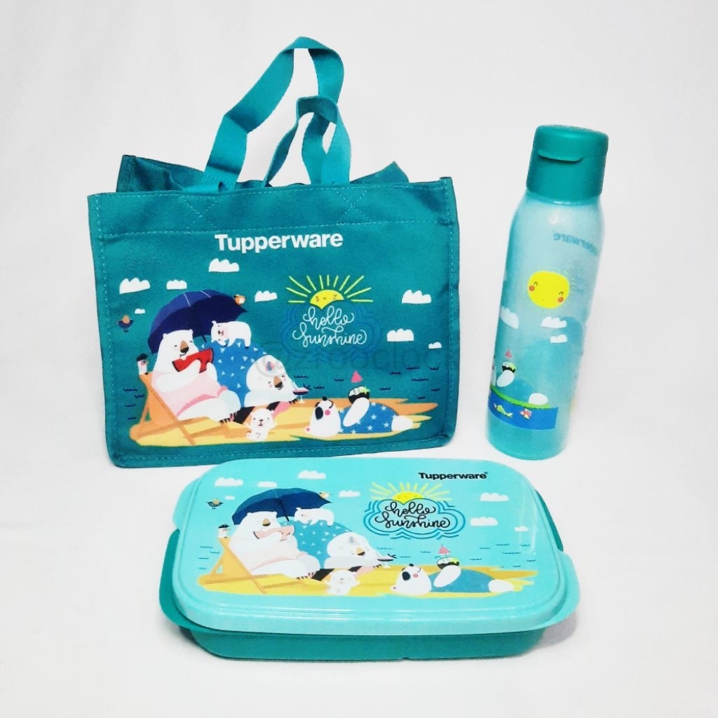 Foodie Buddy Tosca Bear Tupperware / Lunch set / Tepak makan anak / Tas bekal / Botol minum karakter
