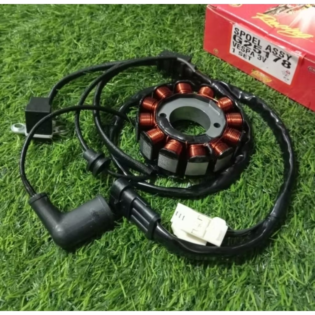 Spool Assy Vespa Matic LX S 3V 150 G25178 GNT – Dinamo Cas / Spul Pengisian Original