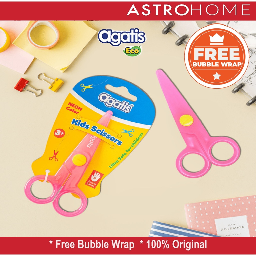 

Agatis Kids Scissors Gunting Anak Plastik Warna Neon Pink Hijau Biru Desain Trendy & Aman untuk Anak Belajar Kreasi Memotong Kertas
