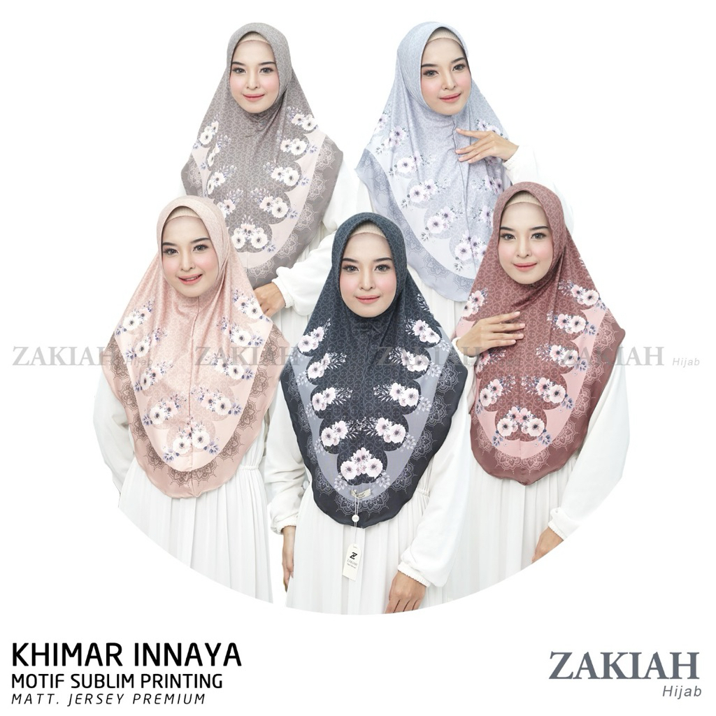 KHIMAR MOTIF BUNGA PRINTING JERSY PREMIUM ZAKIAH // KHIMAR PREMIUM MOTIF PRINTING JERSY PET BUSA DAI