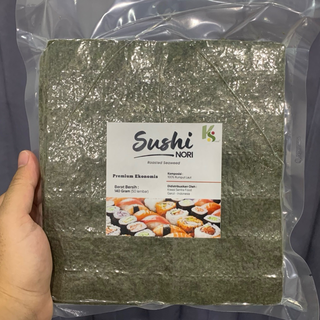 

Nori Sushi Premium Ekonomis Tebal 50 lembar 140 gram Nori Termurah