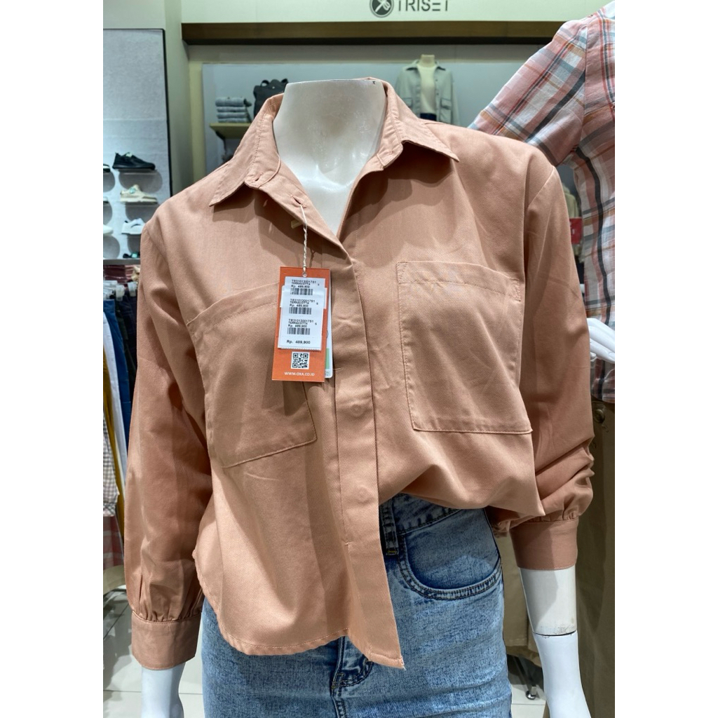 TRISET GIRL KEMEJA ATASAN WANITA ADA SAKU DEPAN BAHAN KATUN RAYON BY MATAHARI (S-XL)