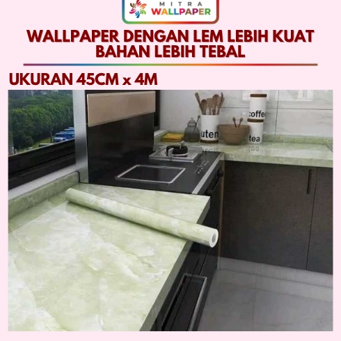Terdepan Wallpaper Meja Dapur Motif Marmer Marble Walpaper Sticker Dinding Marmer Marbel Warna Hijau