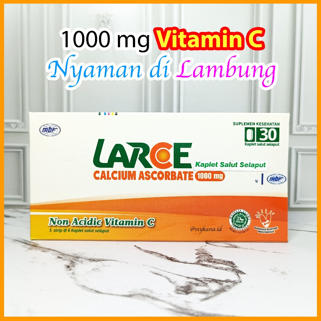 LARCE 1000mg 1 Box 30 Kapsul Mahakam - Vitamin C Calcium Ascorbate Daya Tahan Tubuh Imunitas