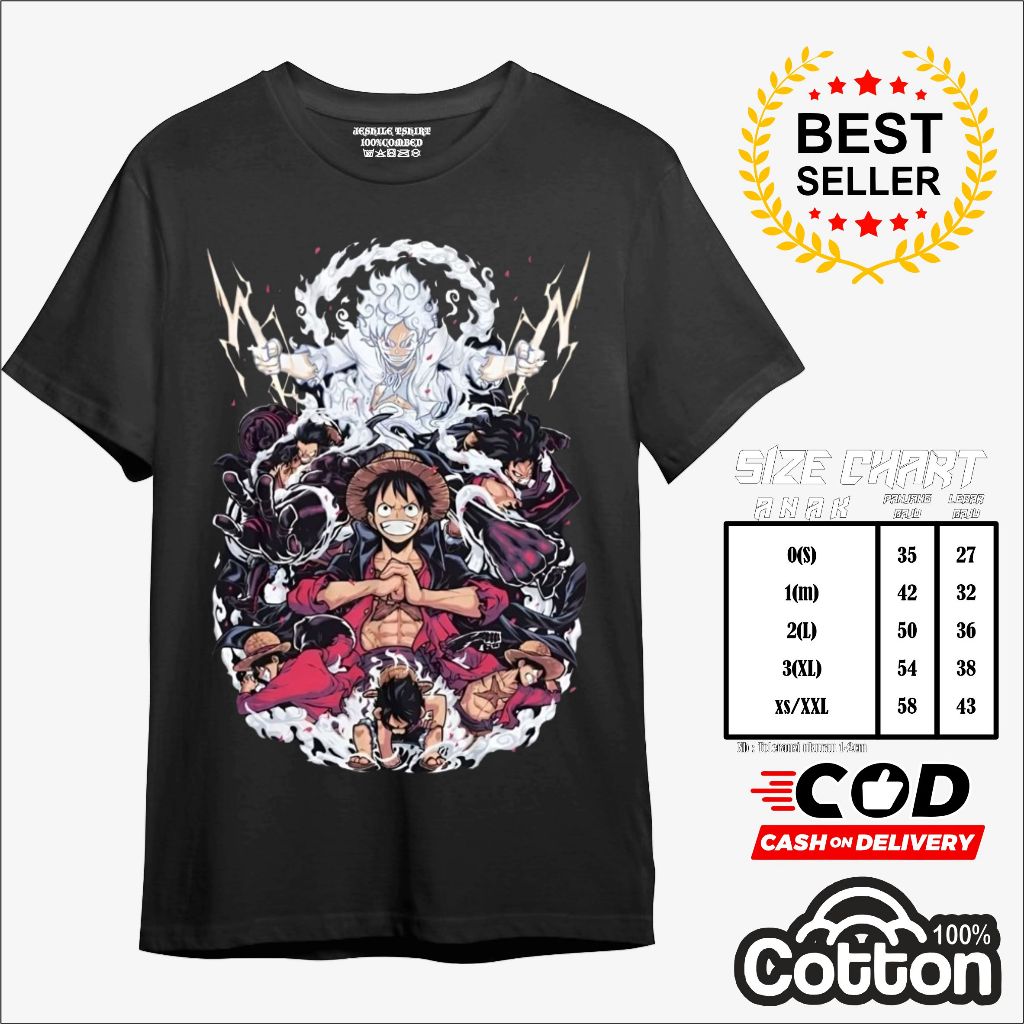 Kaos Metal / Baju metal Anime/edisi D.Luffy And Gear 5 Private Judgment Day / T shirt Metal / Kaos A