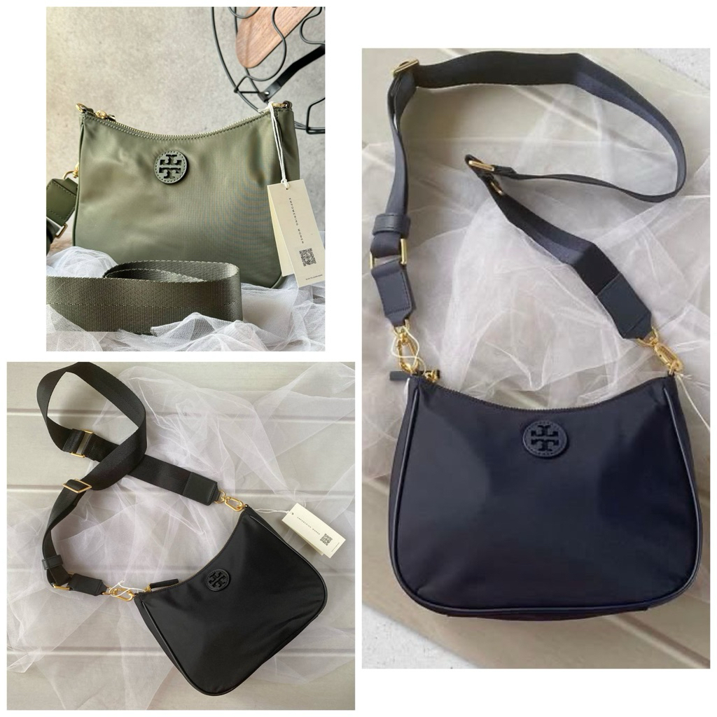 tas wanita tory burch original tb web convertible nylon crossbody