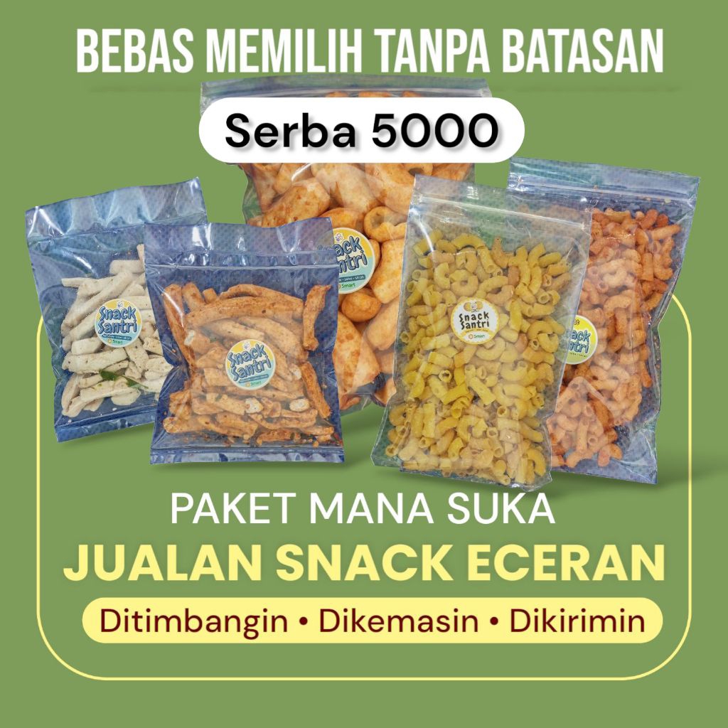 

SNACK ECERAN MANA SUKA - ANEKA SNACK SERBA 5.000 [ Ngeunah • Loba • Mirah ]