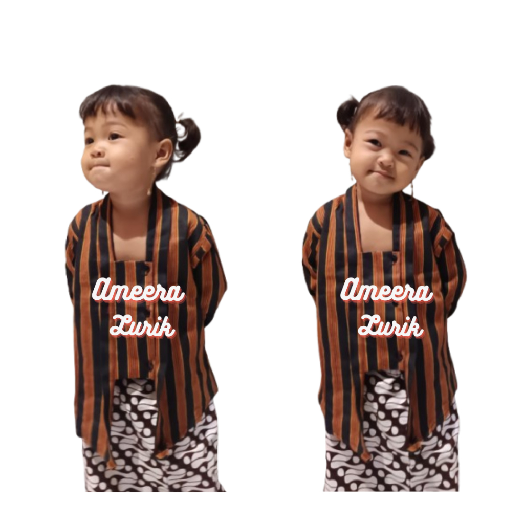 DISKON BAJU COUPLE ANAK LAKI LAKI PEREMPUAN ADAT JAWA / BAJU LURIK ANAK / KEBAYA ANAK