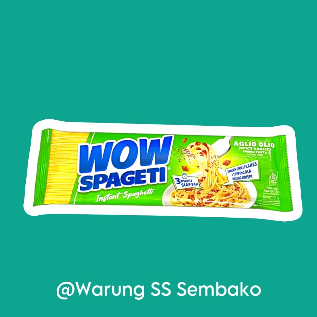 

Wow Spageti Instan Rasa Aglio Olio warna hijau 1 pcs