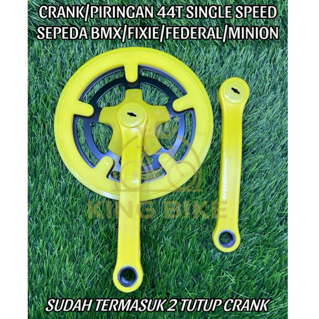GEAR/GIR/CRANK SET SINGLE SPEED PIRINGAN 44T SEPEDA BMX/FIXIE/FEDERAL/MINION