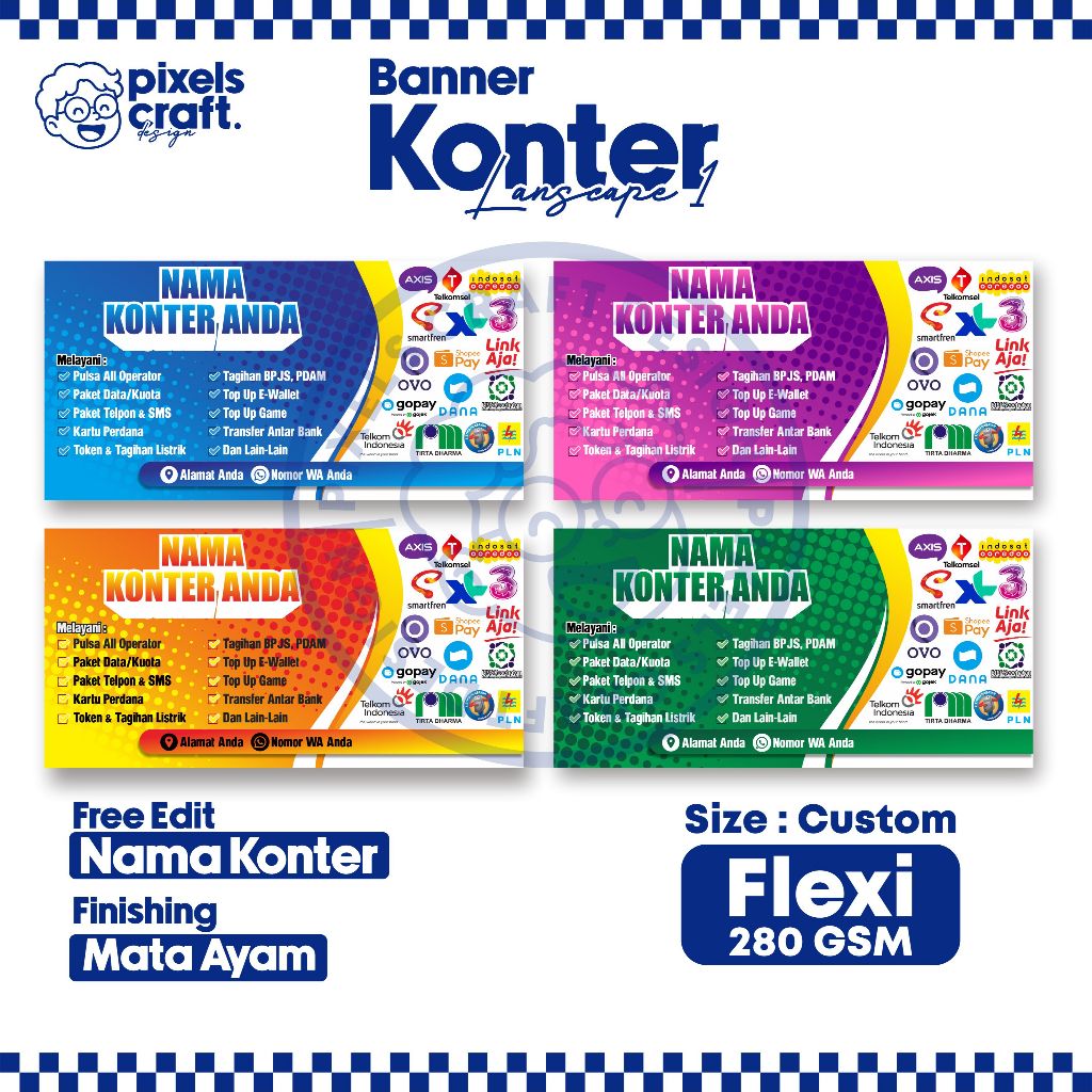 BANNER KONTER CUSTOM/BANNER LANSCAPE/ BANNER CUSTOM DESIGN