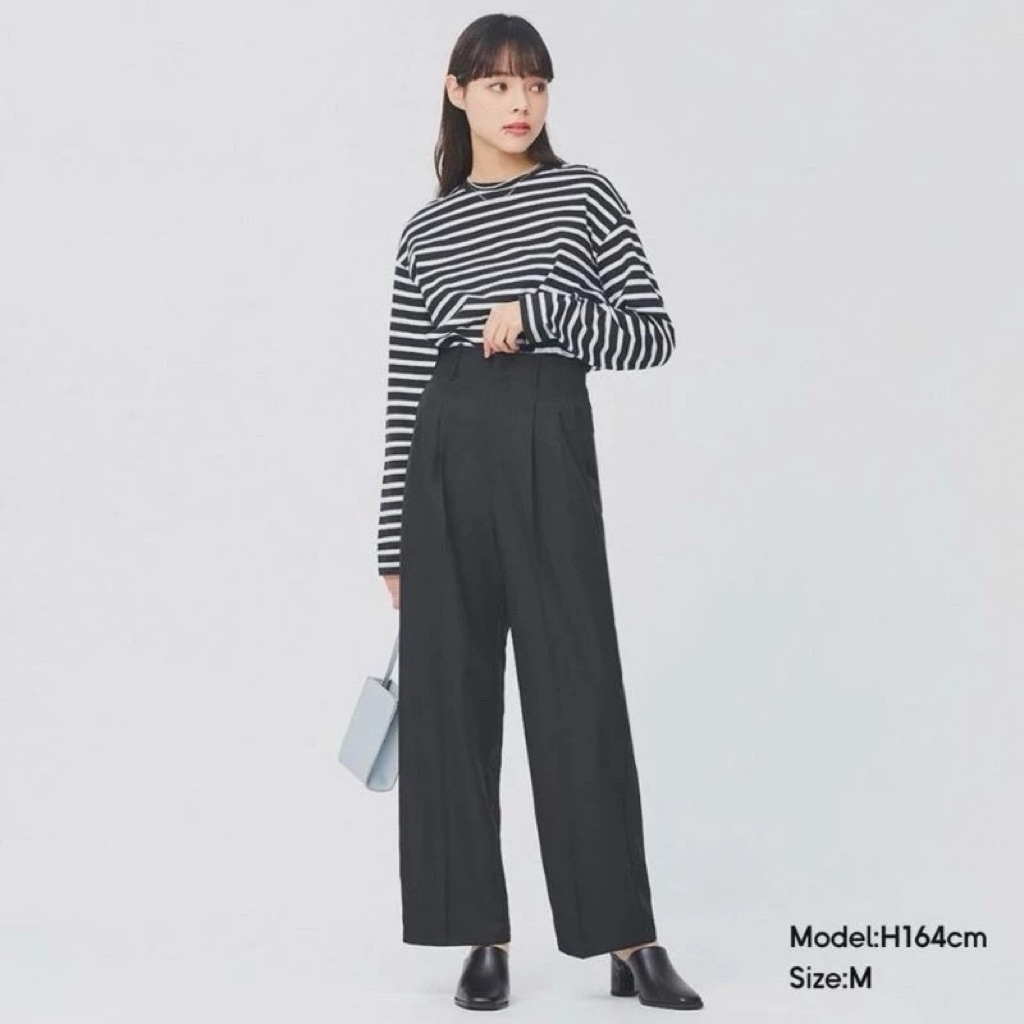 Gu uniqlo highwaist straight pants
