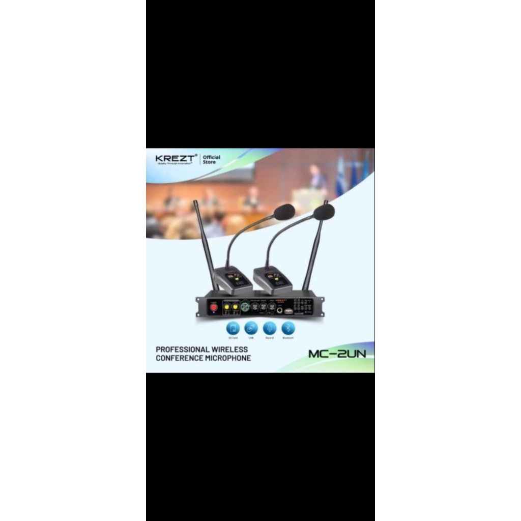 Mic Meja/Podium Wireless Conference Krezt MC-2UN Original -- 2buah Mic Podium