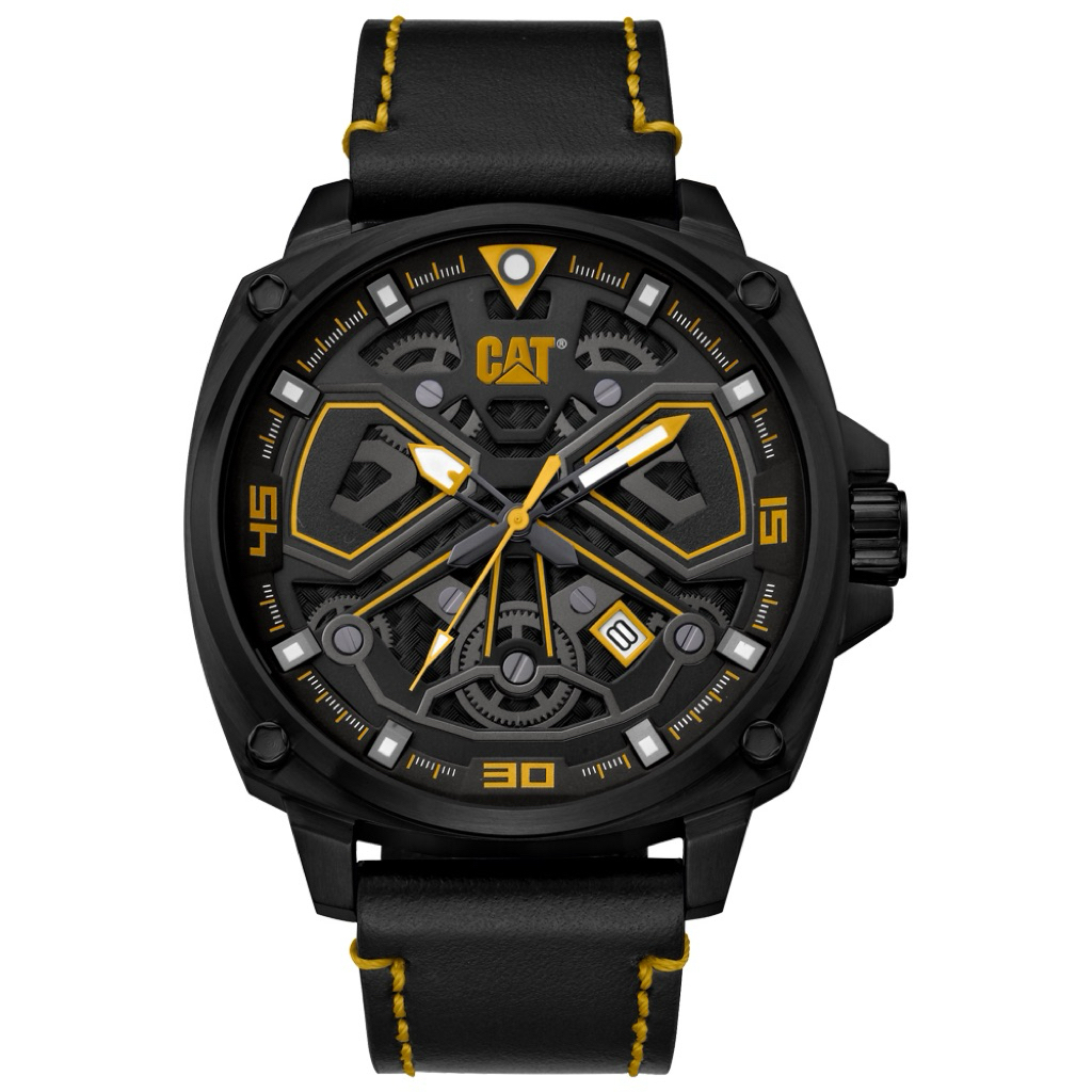 Caterpillar AJ.161.34.127 Jam Tangan Pria Analog Black Rubber Strap Original Bergaransi