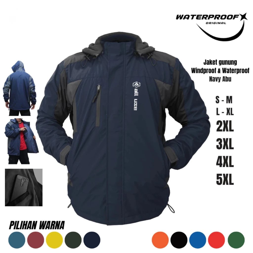 JAKET GUNUNG OUTDOOR 100% WATERPROOF ORIGINAL ANTI AIR WATERPROOF JAKET OUTDOOR PRIA