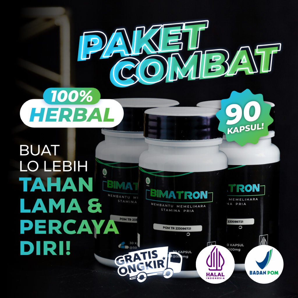 BIMATRON Original - Paket Hemat 3 Botol Obat Kuat Tahan Lama Penambah Stamina Gairah Pria Original B